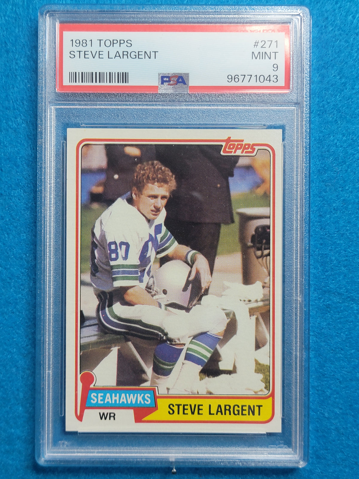 Steve Largent 1977 - 1989 Complete Basic Topps Player Set PSA Graded Mint 9 & 10 (RC)
