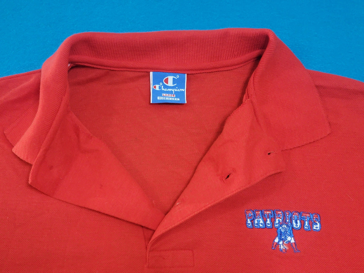 New England Patriots Champion USA Made Vintage 80's Football Polo Shirt