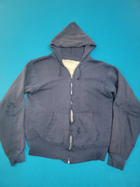 Healthknit Double Face Hoodie Vintage Thermal Waffle Lined Talon Zipper 60s 70s Navy Blank Sweatshirt