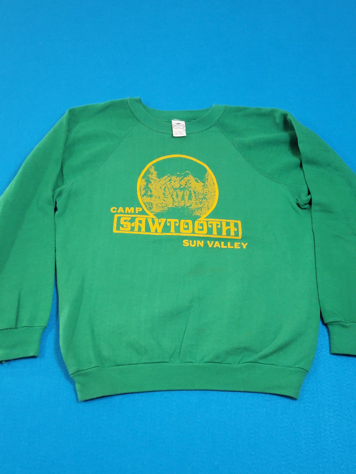 Camp Sawtooth Sun Valley Idaho Tourist  Vintage 80's USA Made Grandma's Crewneck Sweatshirt