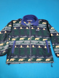 BANFF Polartec Vintage 90's Fleece Kayak Bear Whale Duck Print Fleece Jacket