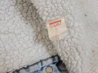 Levis San Francisco Vintage 80's Acid Wash Sherpa Lined Made in USA Distressed Denim Jean Jacket