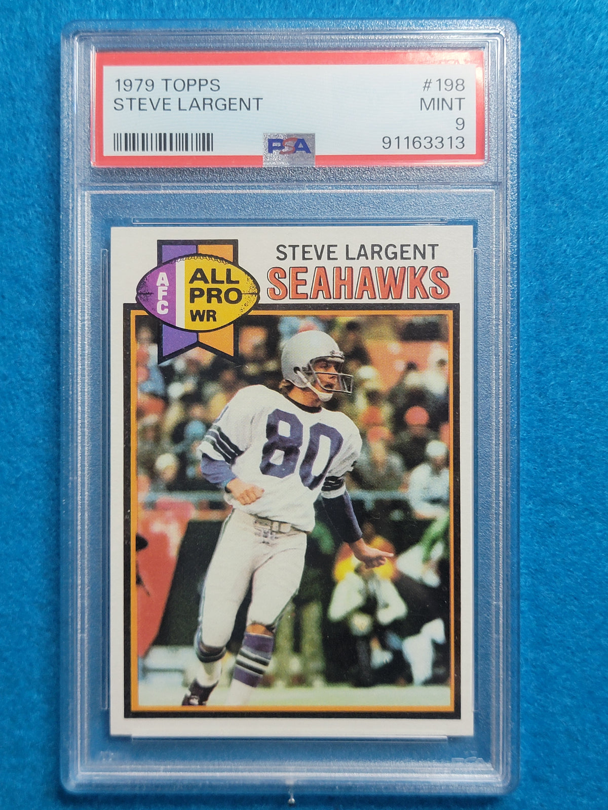 Steve Largent 1977 - 1989 Complete Basic Topps Player Set PSA Graded Mint 9 & 10 (RC)
