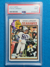 Steve Largent 1977 - 1989 Complete Basic Topps Player Set PSA Graded Mint 9 & 10 (RC)