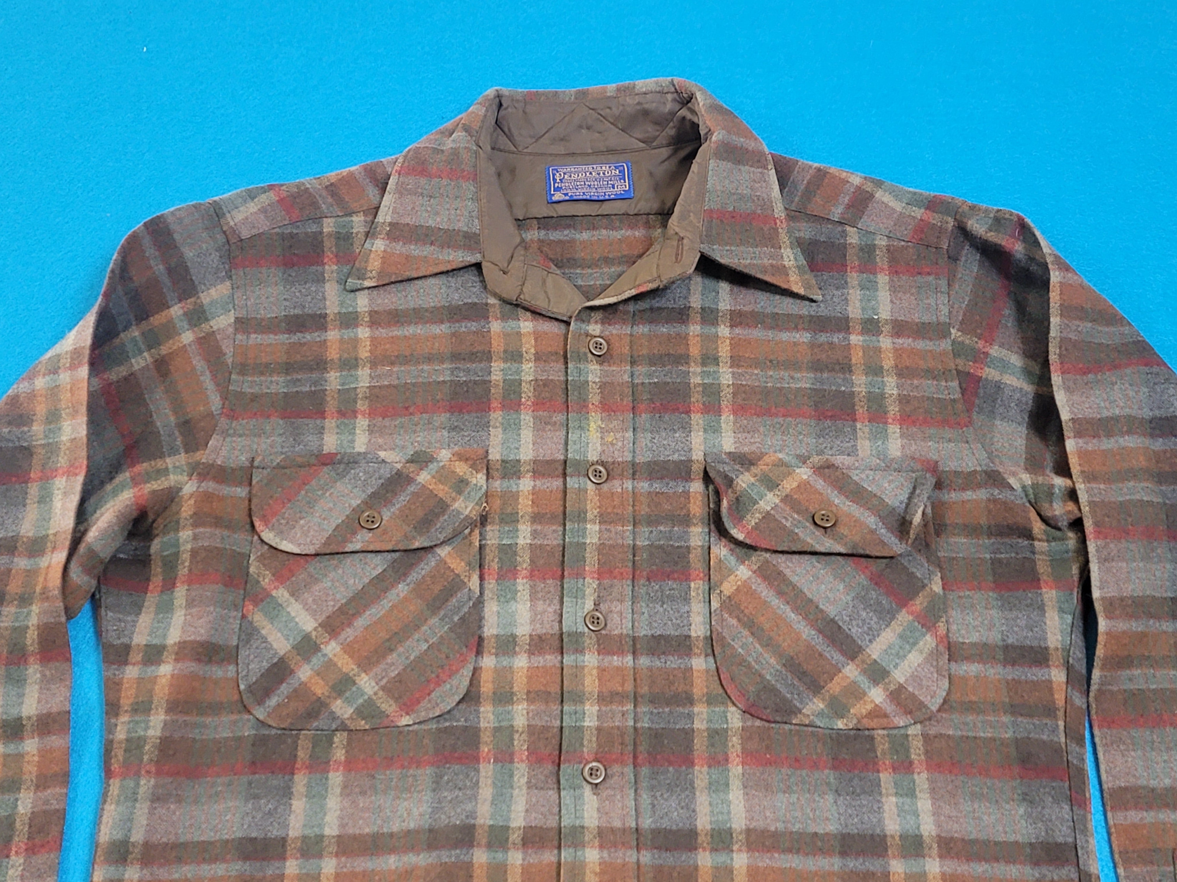 Pendleton Woolen Mills Vintage Plaid Made in USA 70's Board Button