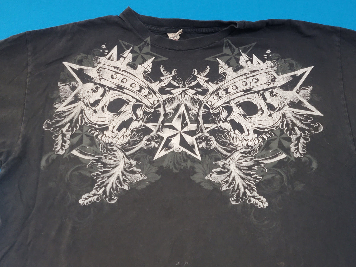 Affliction Style Skull Vintage Y2K Biker MMA T-Shirt
