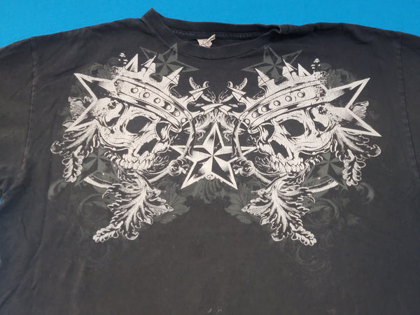 Affliction Style Skull Vintage Y2K Biker MMA T-Shirt