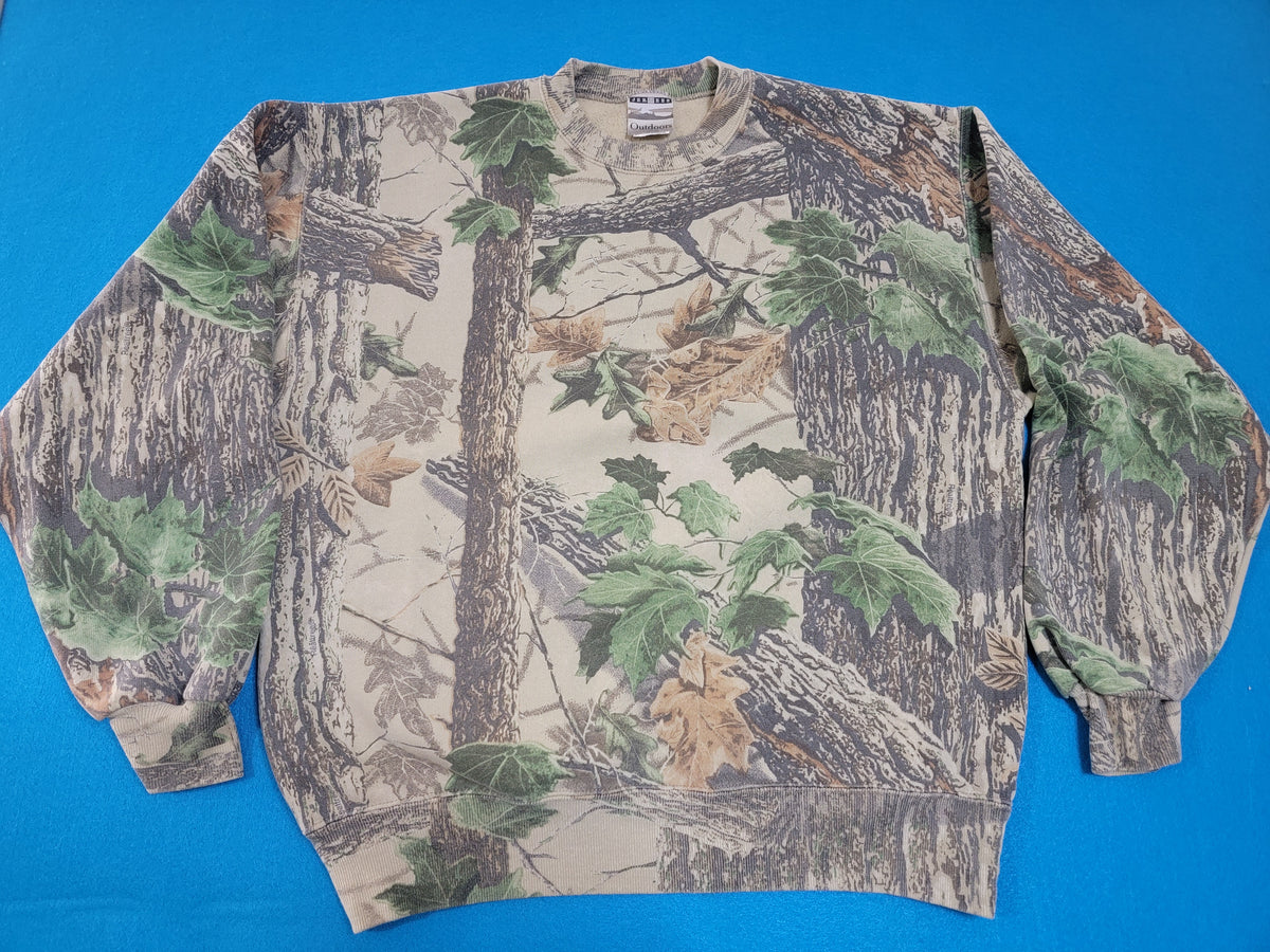 Realtree Jerzees Outdoor Wear Vintage USA Made Camo Pullover Sweatshirt