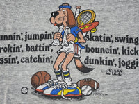 Skateboardin' Dog Super Shirts Sports Fanatic Jock 1980 Vintage 80s USA Ringer Funny T-Shirt