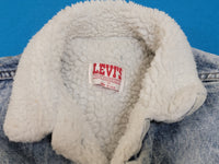 Levis San Francisco Vintage 80's Acid Wash Sherpa Lined Made in USA Distressed Denim Jean Jacket