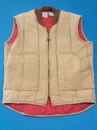 Walls Blizzard-Pruf Insulated Quilt Lined Brown Duck Wash Canvas Vintage Vest