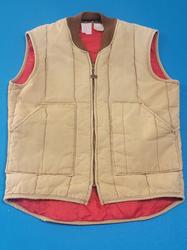 Walls Blizzard-Pruf Insulated Quilt Lined Brown Duck Wash Canvas Vintage Vest