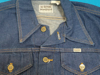 Sedgefield Do Nothing Copper Button 1970s Western Dark Wash Vintage Trucker Denim Jean Jacket 1975