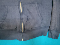 Healthknit Double Face Hoodie Vintage Thermal Waffle Lined Talon Zipper 60s 70s Navy Blank Sweatshirt