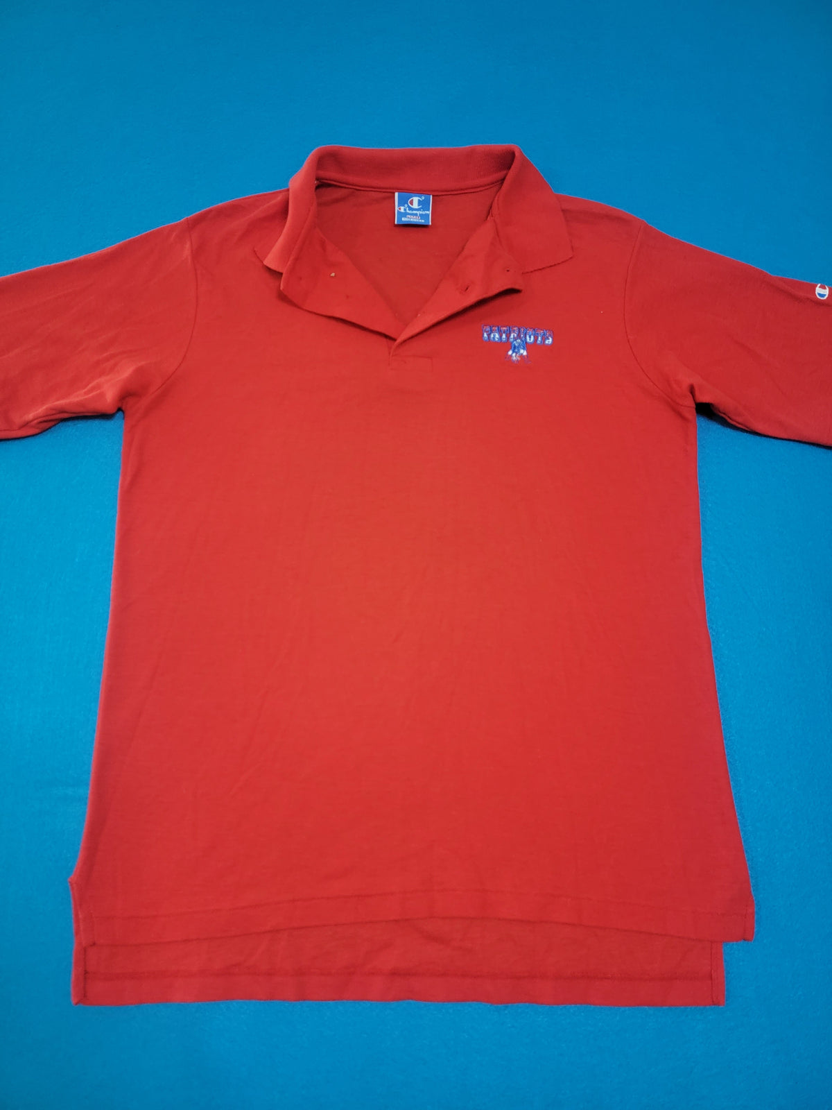 New England Patriots Champion USA Made Vintage 80's Football Polo Shirt