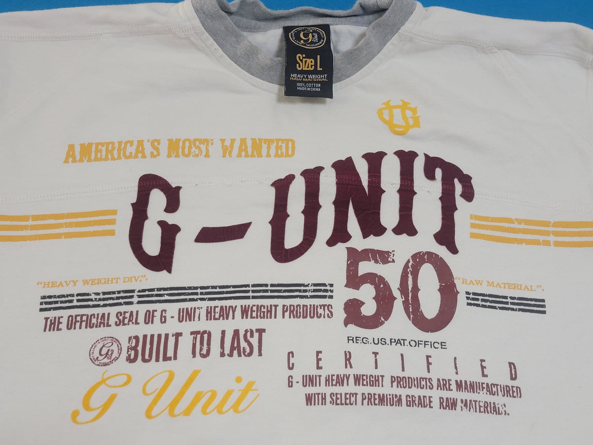 G Unit 50 Built To Last Heavyweight Vintage Y2K Long Sleeve Streetwear T-Shirt
