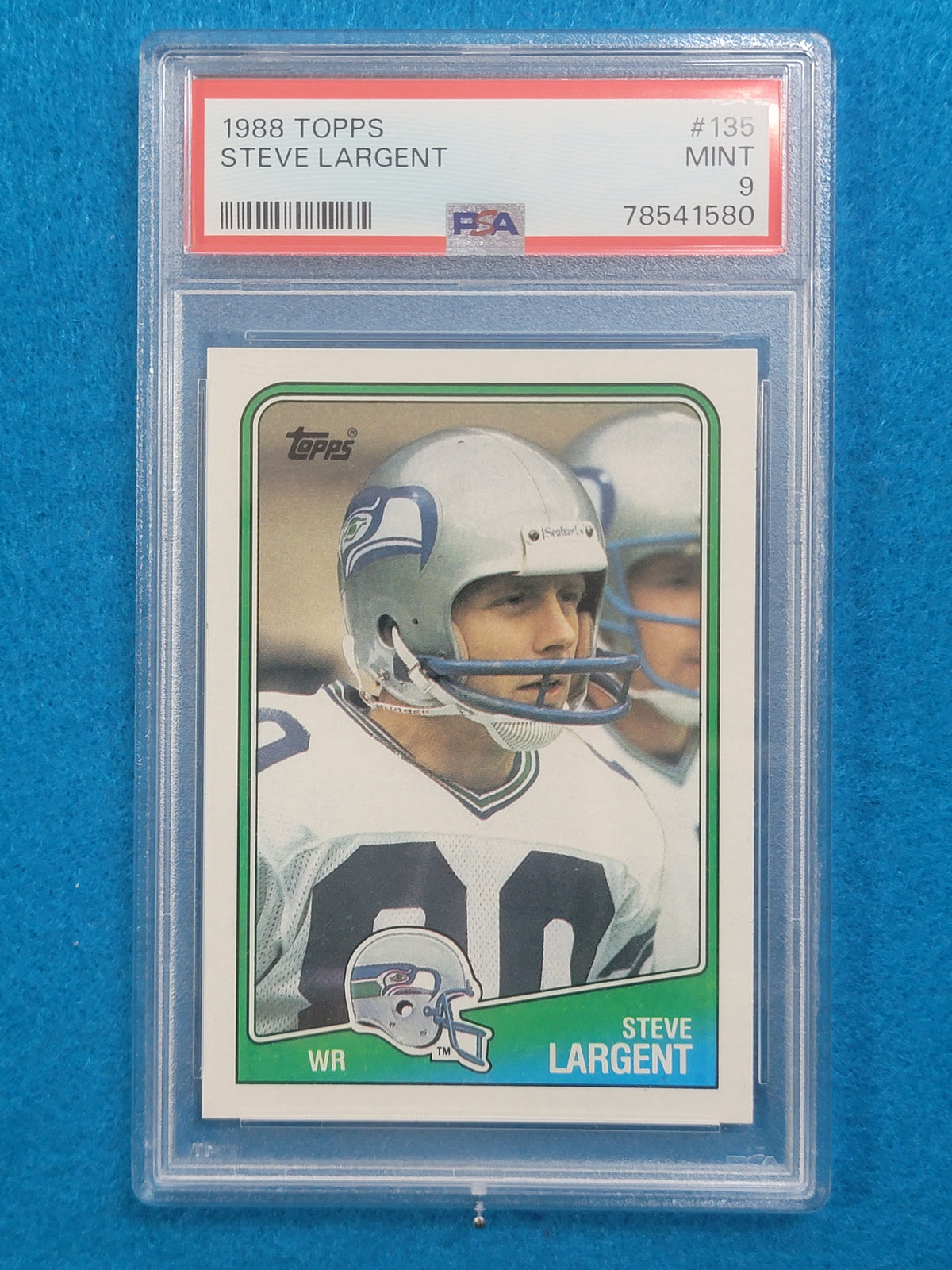 Steve Largent 1977 - 1989 Complete Basic Topps Player Set PSA Graded Mint 9 & 10 (RC)