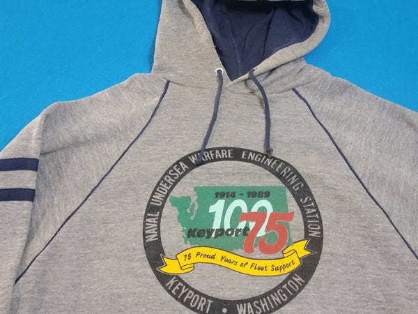 Naval Undersea Warefare Keyport Washington 75 Years 80s Vintage Hoodie Sweatshirt