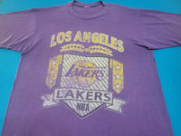 Los Angeles LA Lakers 80's Vintage Distressed Faded Single Stitch T-Shirt