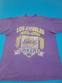 Los Angeles LA Lakers 80's Vintage Distressed Faded Single Stitch T-Shirt