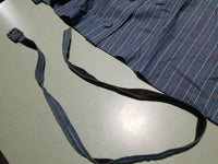 1970s Vintage Blue Pin Striped Sleeveless Dress w Belt