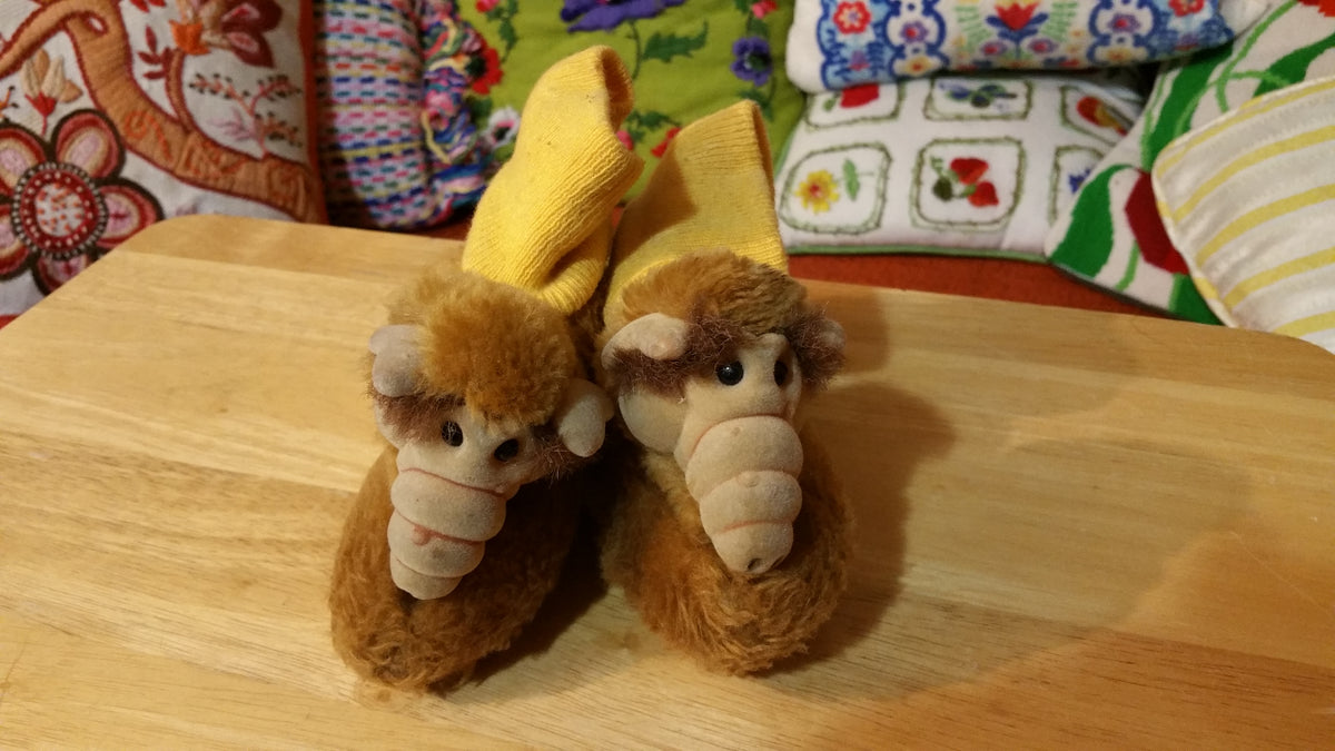 Alf Slippers Vintage 1980s Child Size Collector Yellow sock