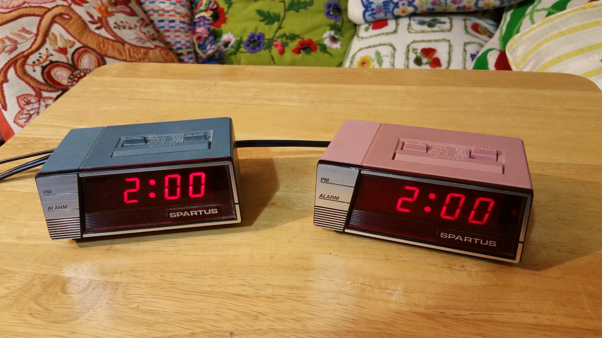 Vintage Spartus Pink Digital Alarm Clocks Pink 1970's or 1980's