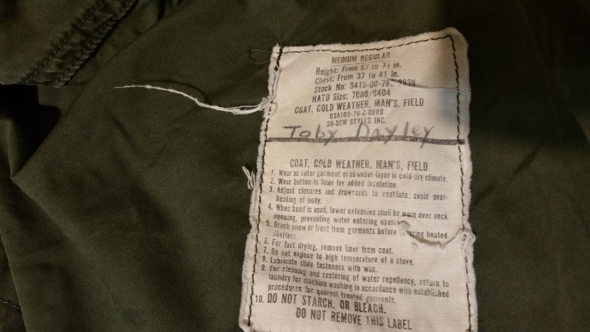 1976 Vintage M-65 Airforce Field Jacket w/ Liner (Taxi Driver, Robert ...