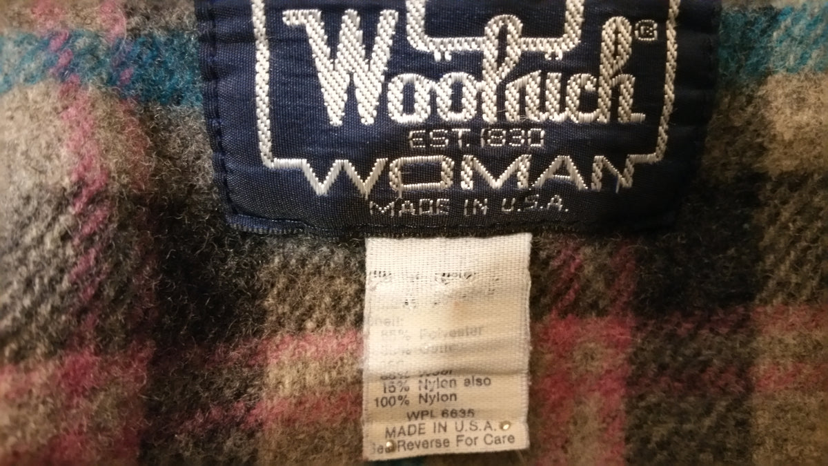 The Woolrich Woman Vintage Wool Lined Hooded Coat Made In USA