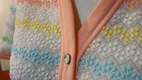 Berkshire 60's 70's Vintage Button Dress w/ Matching Belt.  Flower power. Pastel Striped.