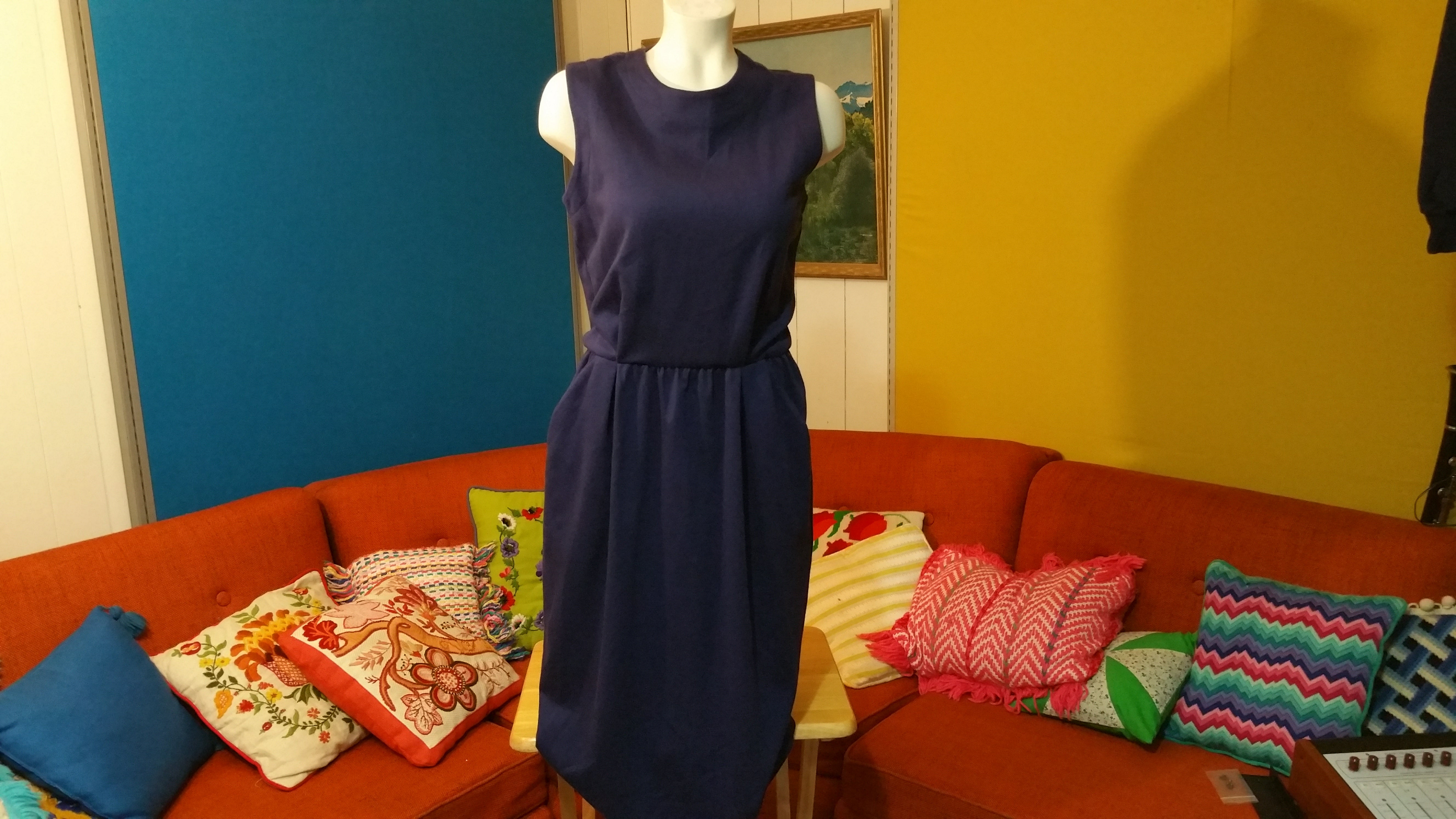 Vintage Virgo II Dress 70's 80's Union Made in the USA. Navy Blue