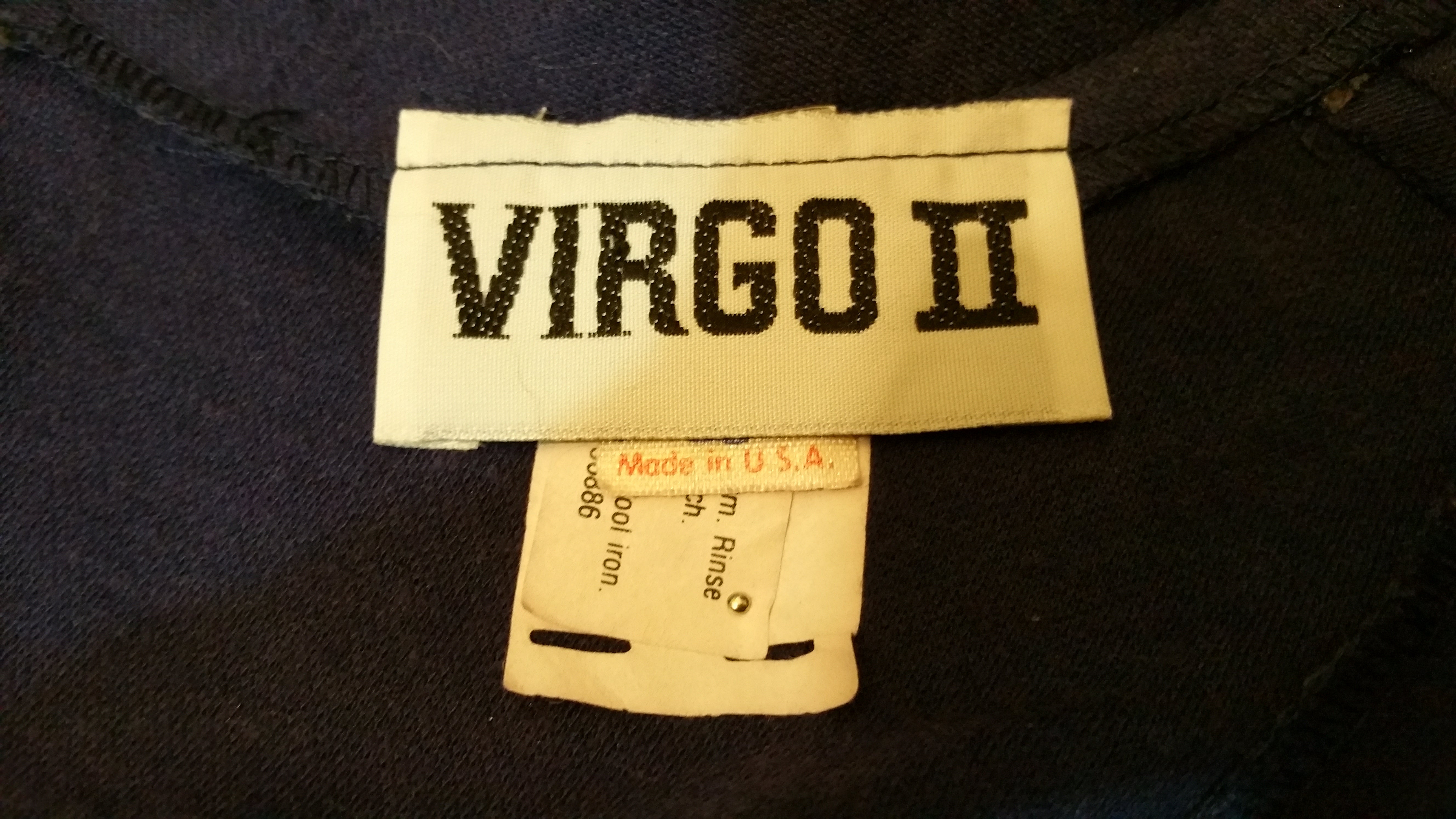 Vintage Virgo II Dress 70's 80's Union Made in the USA. Navy Blue