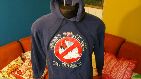 USCGC Coast Guard Polar Sea Ice Busters Vintage Hoodie Sweatshirt Made In USA 1980's