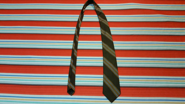 Vintage 70's Brown Striped Neck Tie by Marvins of Brawley California
