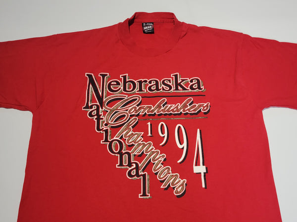 Nebraska Cornhuskers Vintage 1994 National Champions 90's FOTL Made in USA T-Shirt