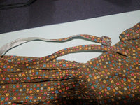 1970s Vintage Brown Polka Dot Flower Sleeveless Dress