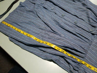 1970s Vintage Blue Pin Striped Sleeveless Dress w Belt