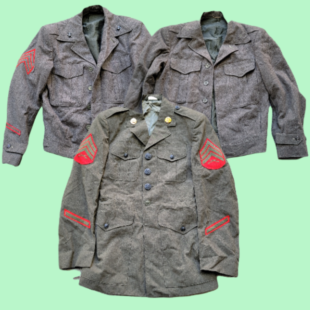 Vintage Wholesale Bundle of 3 Mens Military Officer General Jackets