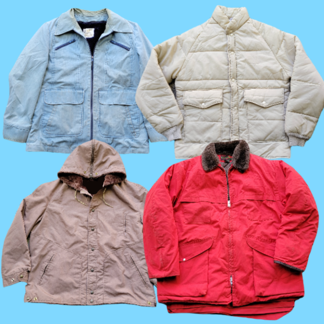 Vintage Wholesale Bundle of 4 Mens Winter Jackets