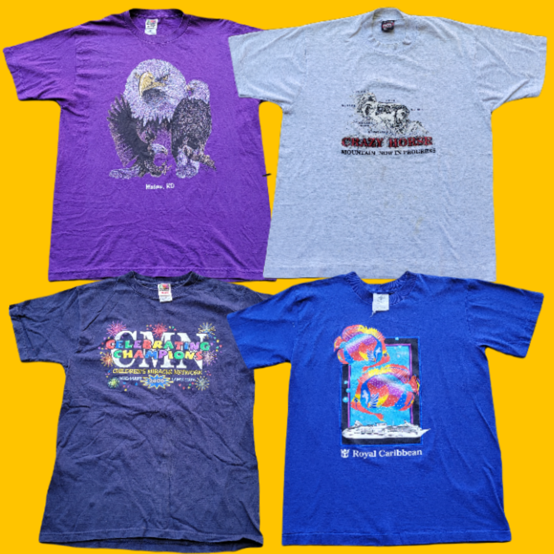 Vintage Wholesale Bundle of 4 Graphic Printed T-Shirts