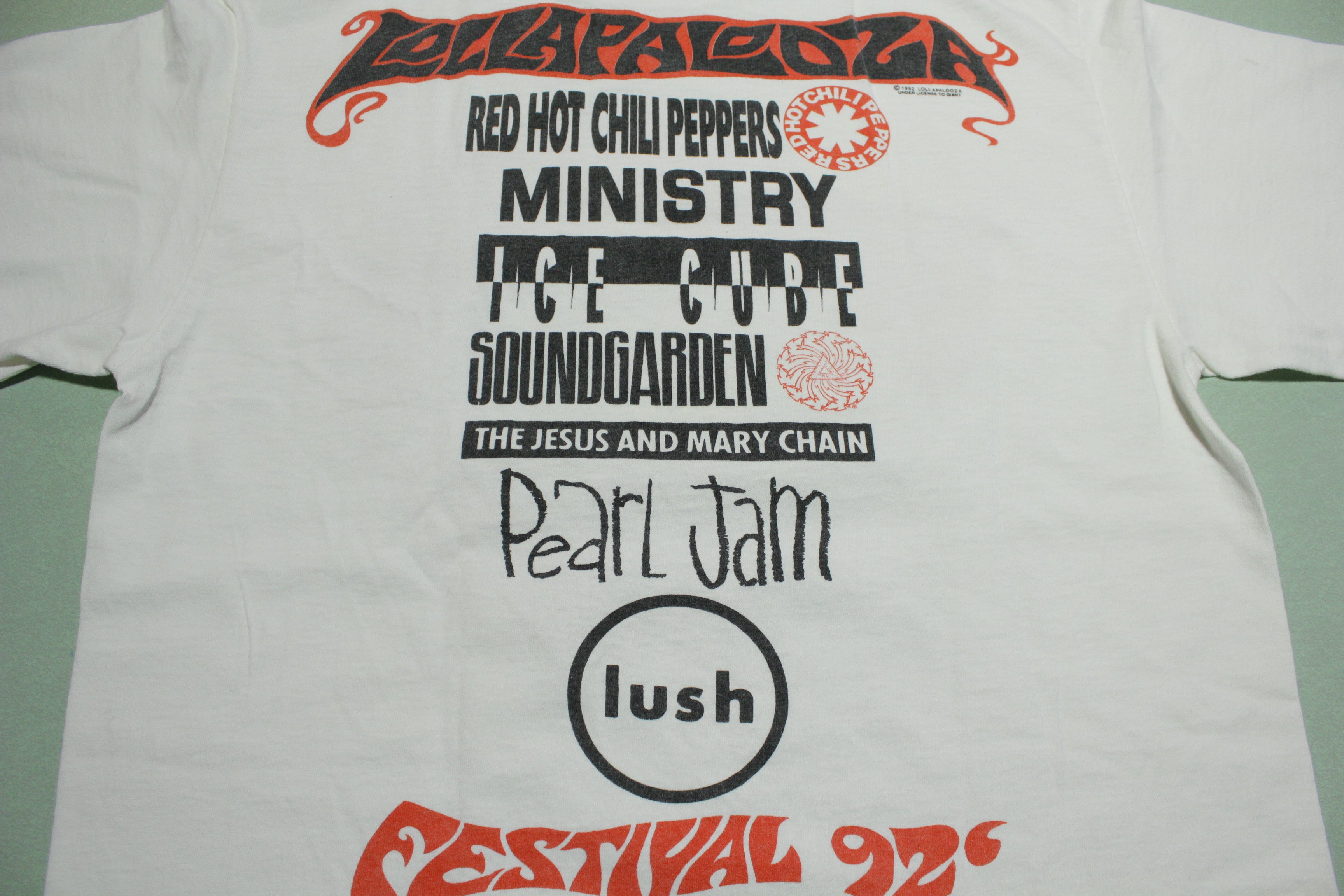 Lollapalooza 1992 Giant Tag Ice Cube Pearl Jam RHCP Vintage 90s