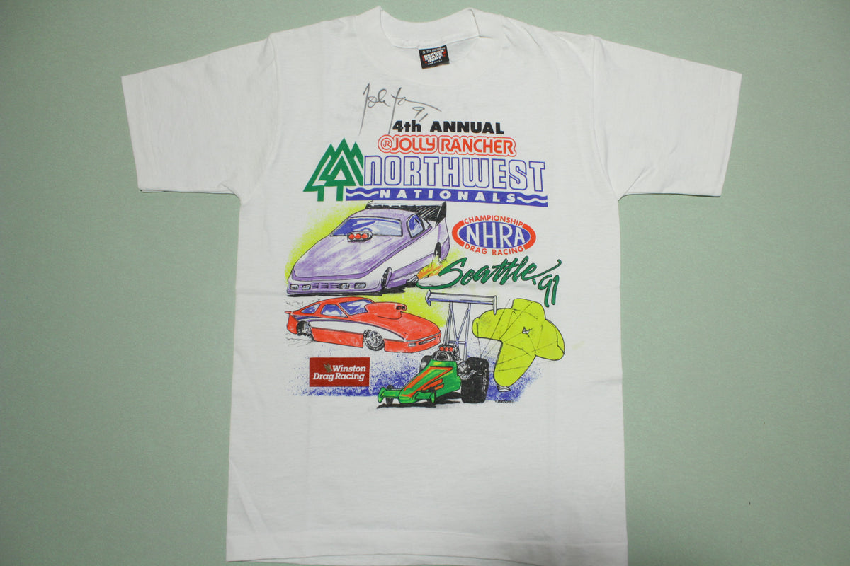 4th Annual Jolly Rancher Northwest Nationals NHRA Drag Racing 1991 Seattle T-Shirt