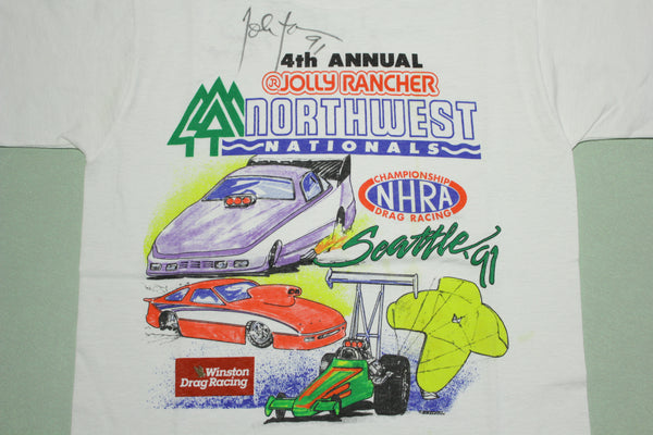 4th Annual Jolly Rancher Northwest Nationals NHRA Drag Racing 1991 Seattle T-Shirt
