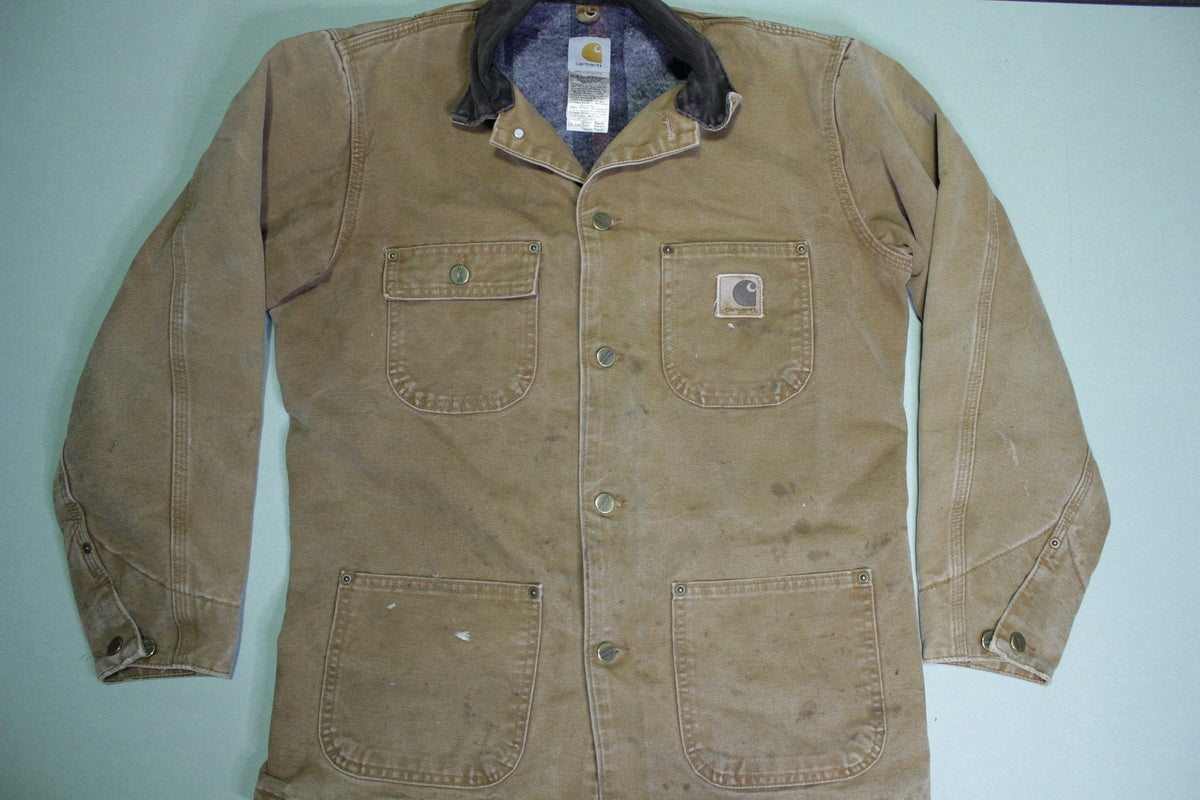 Carhartt C02 Traditional Duck Arctic Flannel Lined Barn Chore Coat Work Jacket 4 Pocket