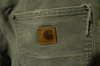 Carhartt B136 MOS 33x30 Washed Duck Work Pants Distressed! Canvas Double Front