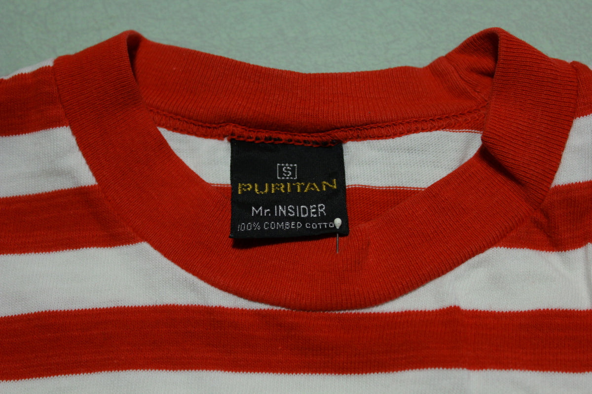 Puritan Mr. Insider Vintage Single Stitch Striped 1970's Mod T-Shirt
