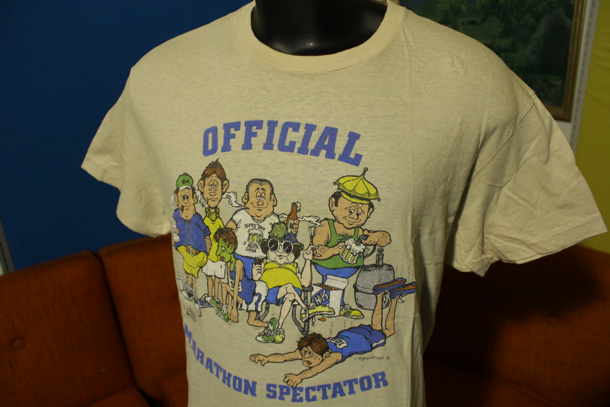 Official Marathon Spectator Vtg Hanes 1980 J Angus McLean 80's Single Stitch T-Shirt