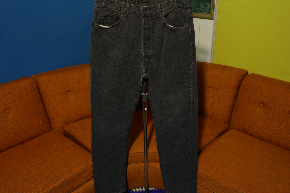 Levis Very RARE!! 501-0658 80s Made In USA Black Jeans Button Fly Blan ...