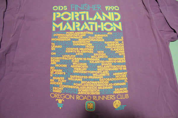 Portland Marathon ODS Finisher 1990 Burnside Oregon Roadrunners Vintage T-Shirt