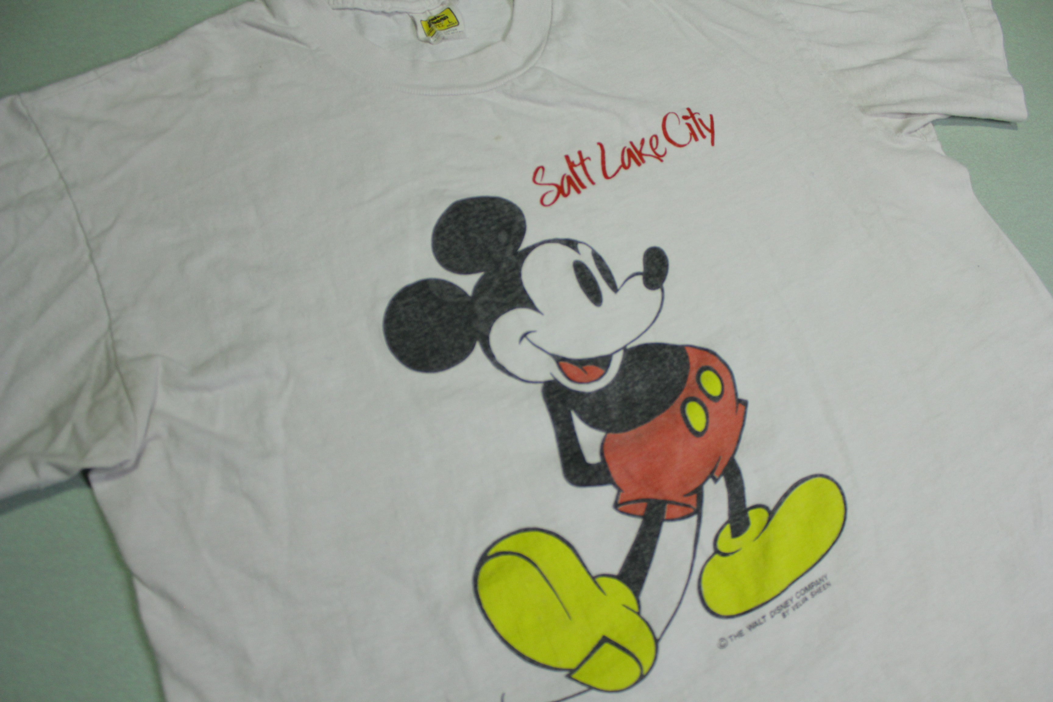 Mickey Mouse Walt Disney Co. Vintage 80's Velva Sheen Salt Lake